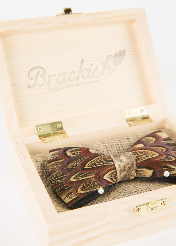 Men's Brackish Pheasant with Snakeskin Bow Tie Men's Brackish Pheasant with Snakeskin Bow Tie