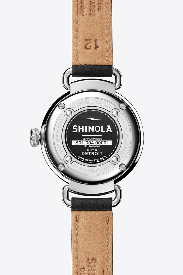 Shinola The Canfield 32mm Watch in Mother of Pearl/Black Shinola The Canfield 32mm Watch in Mother of Pearl/Black