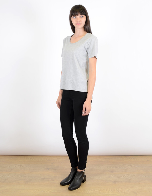Kowtow Building Block Scoop Tee Grey Marle Kowtow Building Block Scoop Tee Grey Marle