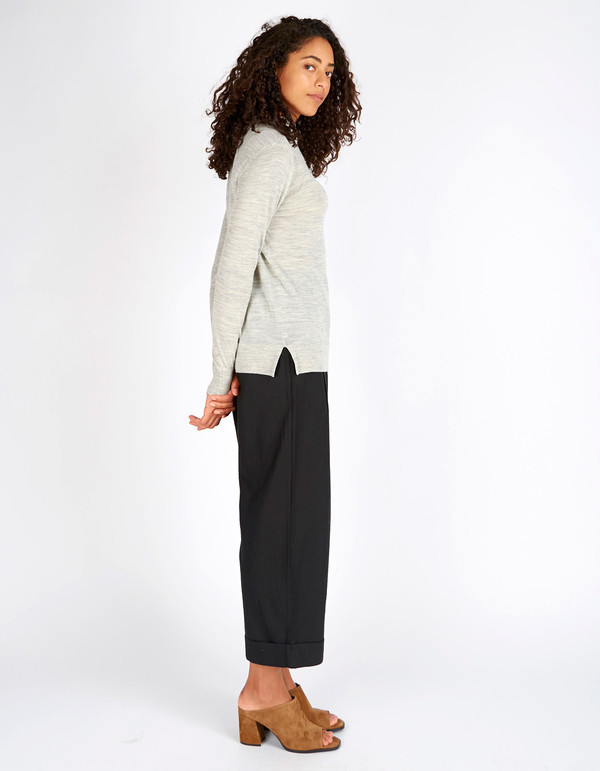 Selected Femme Mero New LS Knit T-Neck Pullover Light Grey Melange Selected Femme Mero New LS Knit T-Neck Pullover Light Grey Melange