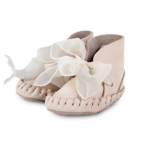 Donsje Pina Lining Powder Nubuck Organza Baby Shoe Donsje Pina Lining Powder Nubuck Organza Baby Shoe