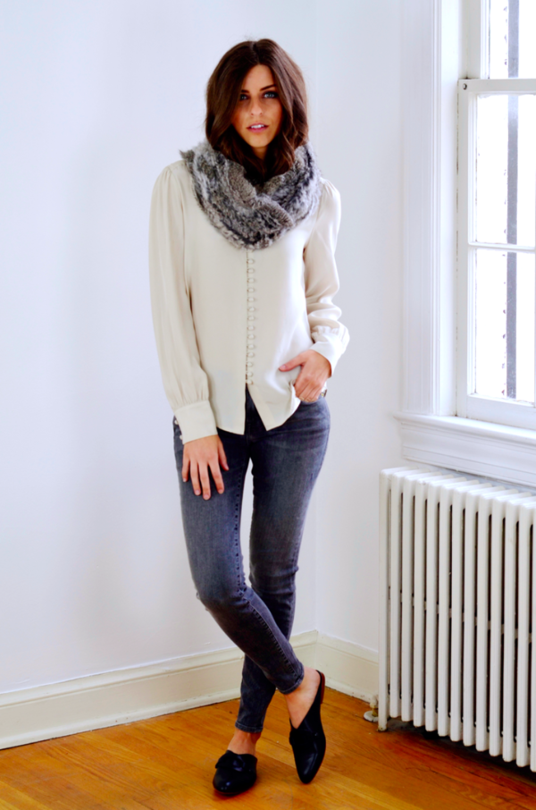 Jocelyn Long Hair Rabbit Infinity Scarf Jocelyn Long Hair Rabbit Infinity Scarf