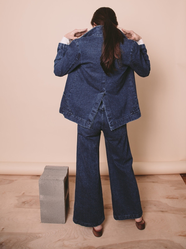 Carleen Triangle Pocket Jacket - Blue Carleen Triangle Pocket Jacket - Blue