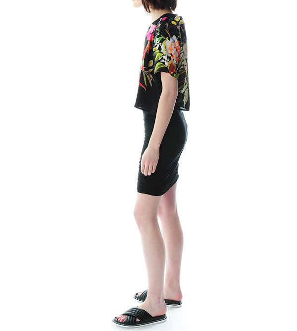T By Alexander Wang Black Micro Modal Spandex Twist Skirt T By Alexander Wang Black Micro Modal Spandex Twist Skirt