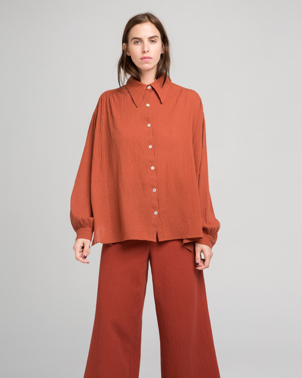 Luisa et la Luna Julie blouse in rust Luisa et la Luna Julie blouse in rust