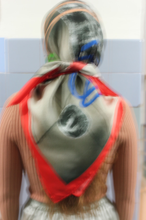 Massif Central silk satin Scarf by Trudy Benson Massif Central silk satin Scarf by Trudy Benson