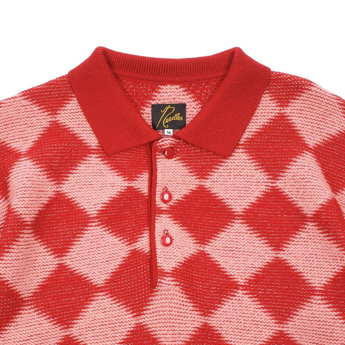 needles checkered polo sweater