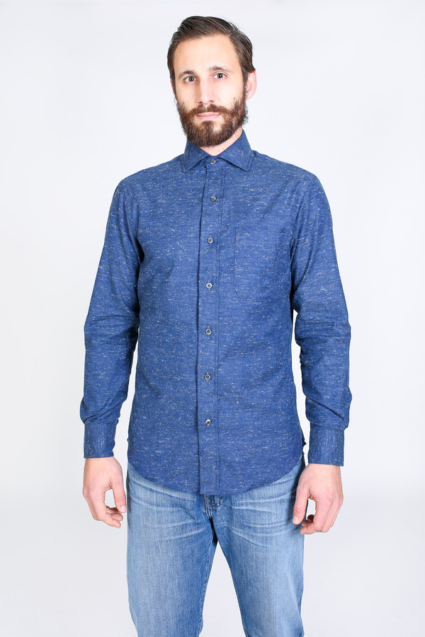 Men's Vert & Vogue Lowell Button-Up Shirt in Navy Speck Men's Vert & Vogue Lowell Button-Up Shirt in Navy Speck