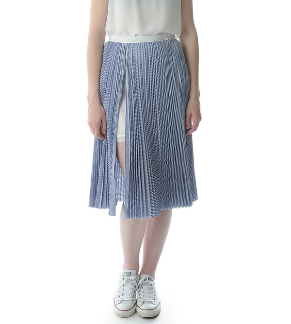 Sacai Luck Blue Stripe Pleated Skirt Sacai Luck Blue Stripe Pleated Skirt