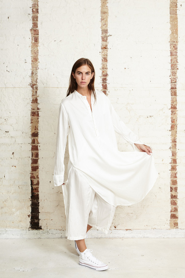 Off Season NYC Cosmos Tunic Silk Satin White Off Season NYC Cosmos Tunic Silk Satin White