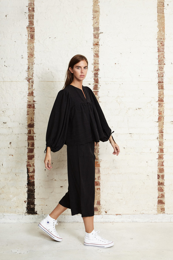 Off Season NYC Saros Chemise Silk Slub Noile Black Off Season NYC Saros Chemise Silk Slub Noile Black