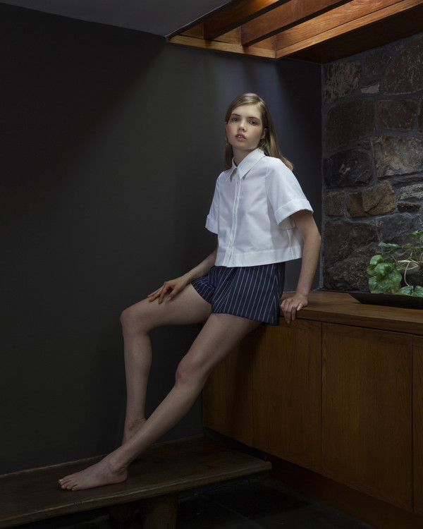UNIFORME Hewett Cuffed Sleeve Crop Shirt UNIFORME Hewett Cuffed Sleeve Crop Shirt