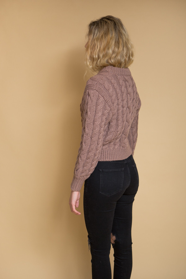 Callahan Braid Crop Sweater - Lilac Callahan Braid Crop Sweater - Lilac
