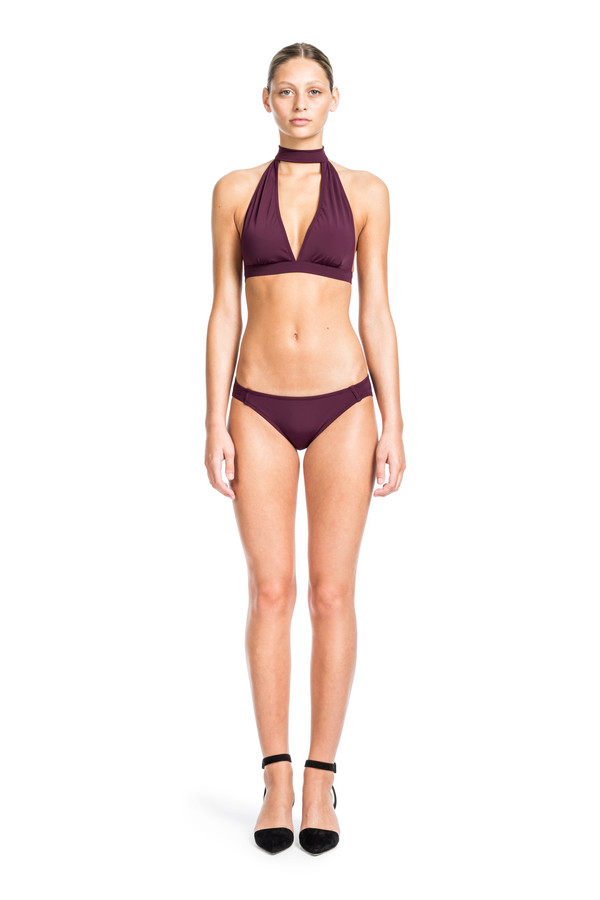 Beth Richards Gloria Top - Port PLUNGE FRONT TOP WITH CHOKER NECK CLOSURE Beth Richards Gloria Top - Port PLUNGE FRONT TOP WITH CHOKER NECK CLOSURE