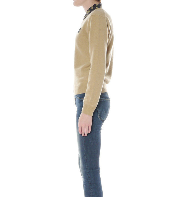 Comme Des Garcons Play Camel V-Neck Wool Sweater Comme Des Garcons Play Camel V-Neck Wool Sweater