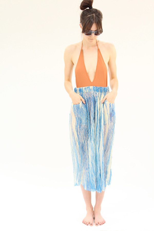 Anntian Crinkle Skirt Blue Anntian Crinkle Skirt Blue