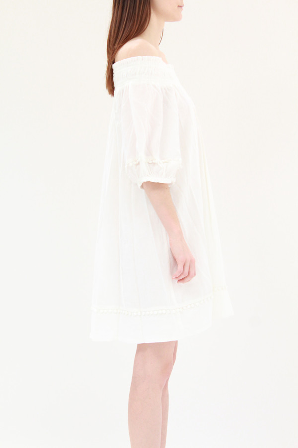 Apiece Apart Felina Off-The-Shoulder Dress Cream Apiece Apart Felina Off-The-Shoulder Dress Cream