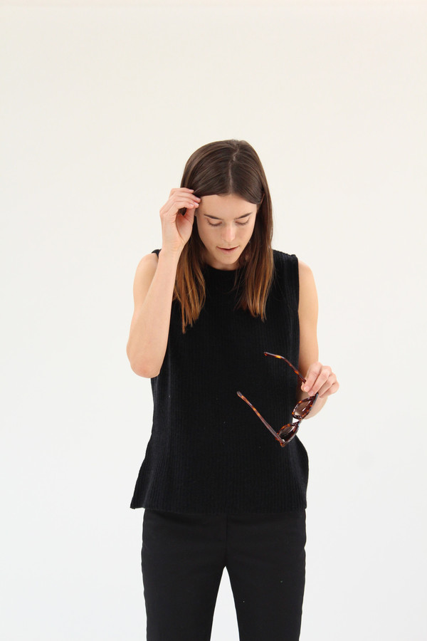 Beklina Cashmere Rib Shell Black Beklina Cashmere Rib Shell Black