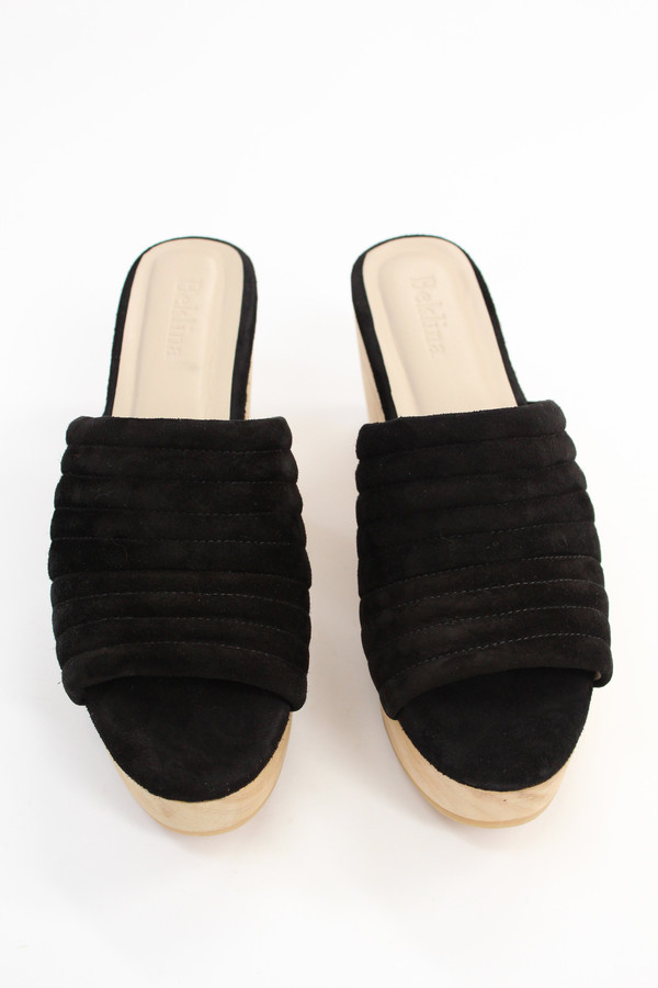 Beklina Suede Ribbed Clog Licorice Beklina Suede Ribbed Clog Licorice
