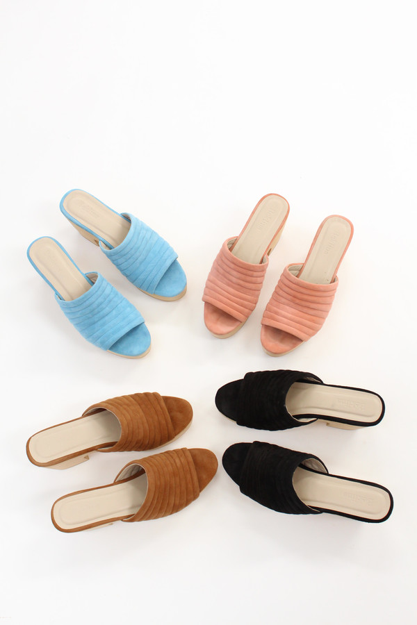Beklina Suede Ribbed Clog Licorice Beklina Suede Ribbed Clog Licorice