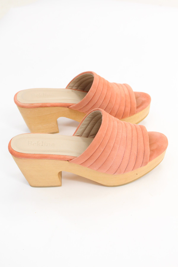 Beklina Suede Ribbed Clog Shrimp Beklina Suede Ribbed Clog Shrimp