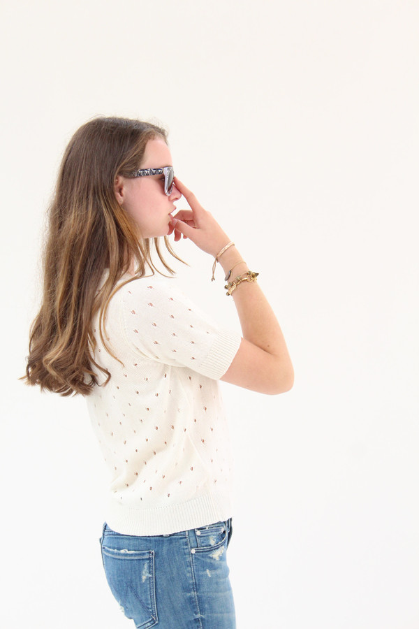 Beklina Cotton Hole Top Ivory Beklina Cotton Hole Top Ivory