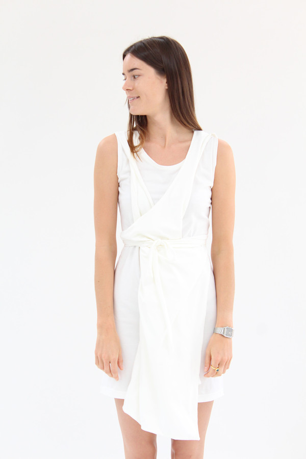 Beklina Criss Cross Jersey Wrap Dress White Beklina Criss Cross Jersey Wrap Dress White