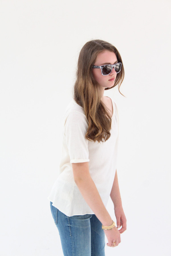 Beklina Knit T Shirt Ivory Beklina Knit T Shirt Ivory