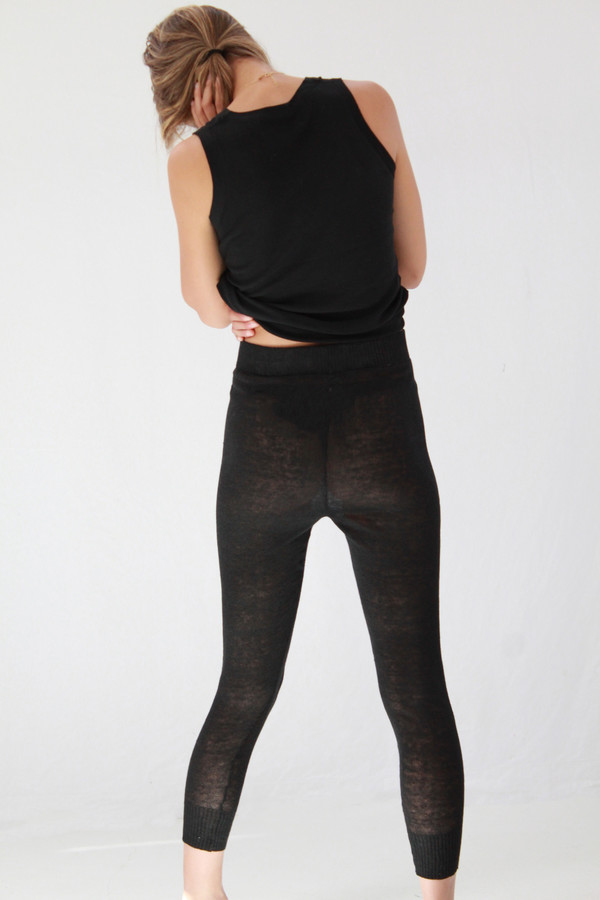 Lina Rennell Linen Knit Sweats Black Lina Rennell Linen Knit Sweats Black