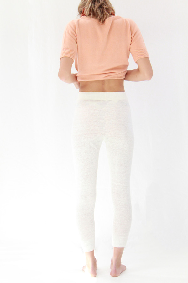 Lina Rennell Linen Knit Sweats White Lina Rennell Linen Knit Sweats White