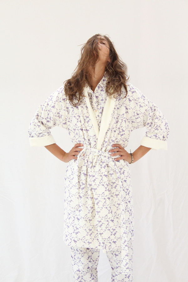 Beklina Organic Cotton Robe Lace Grape Beklina Organic Cotton Robe Lace Grape