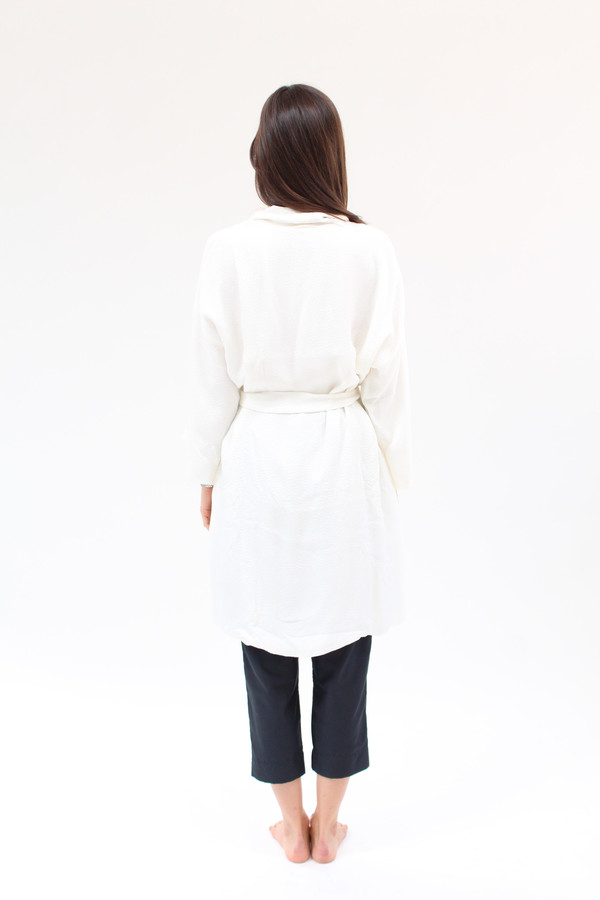 Beklina Silk Robe Texture White Beklina Silk Robe Texture White