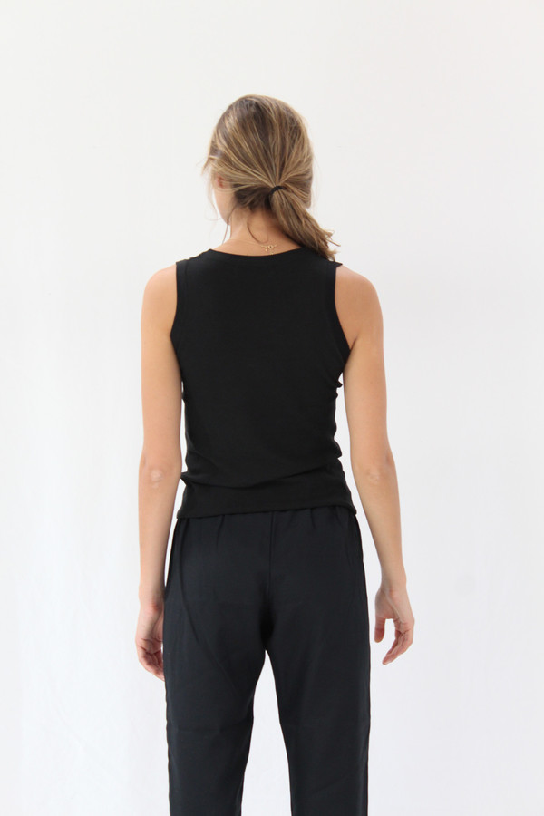 Beklina Tank Cotton / Silk Knit Black Beklina Tank Cotton / Silk Knit Black