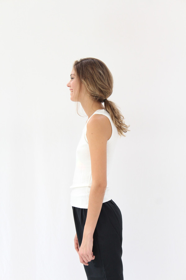 Beklina Tank Cotton / Silk Knit White Beklina Tank Cotton / Silk Knit White