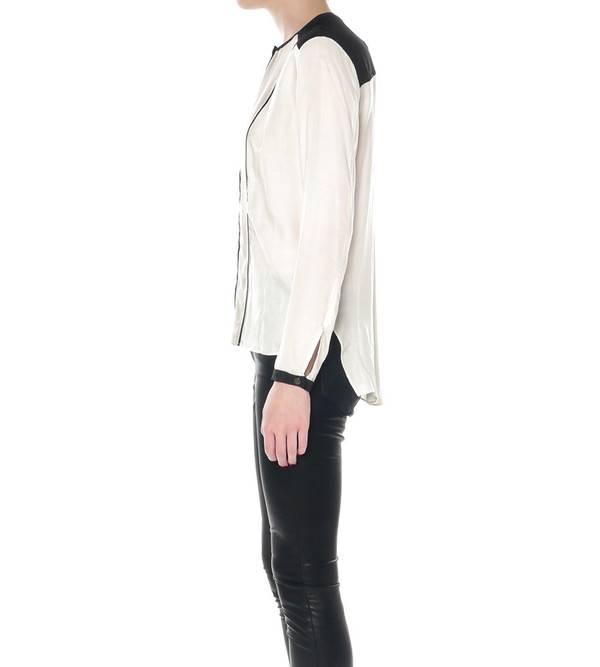 Helmut Lang Colorblocked Feathery Shirt Helmut Lang Colorblocked Feathery Shirt