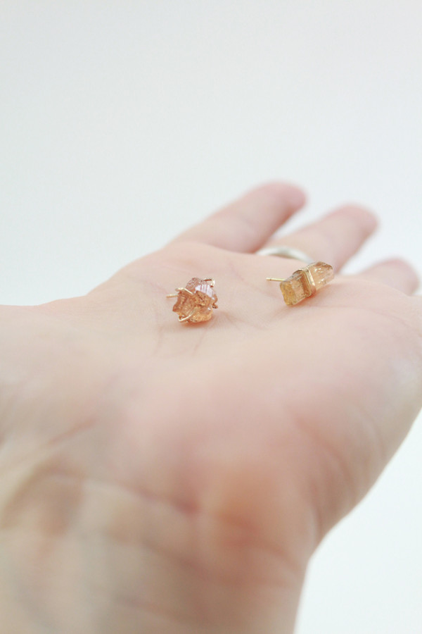 MJM Garnet And Topaz Mismatched Stud Earrings MJM Garnet And Topaz Mismatched Stud Earrings