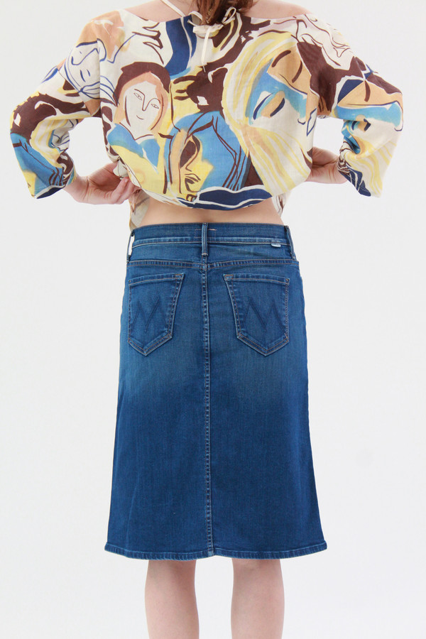 Mother Denim High Waisted Button Down Midi Skirt Mother Denim High Waisted Button Down Midi Skirt