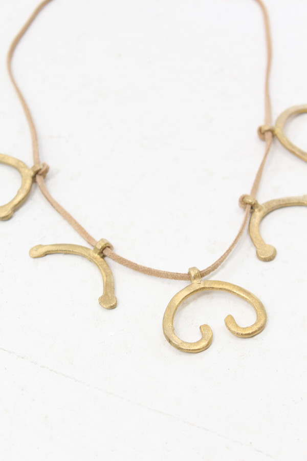Osei Duro Blossom Necklace Brass & Leather Osei Duro Blossom Necklace Brass & Leather