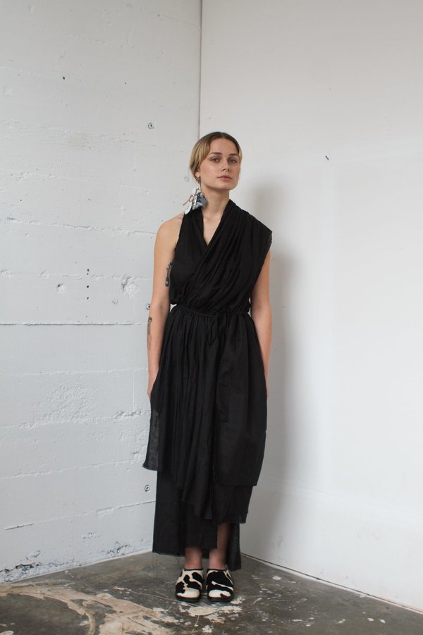Alexa Stark gathered linen wrap dress Alexa Stark gathered linen wrap dress