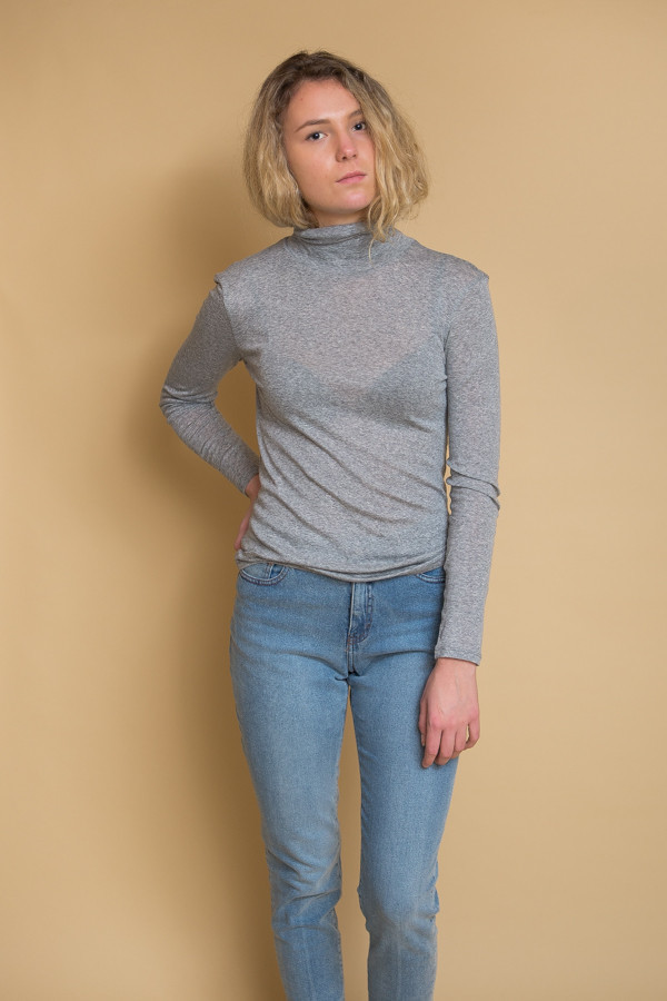 Just Female Riz Rollneck - Grey Melange Just Female Riz Rollneck - Grey Melange