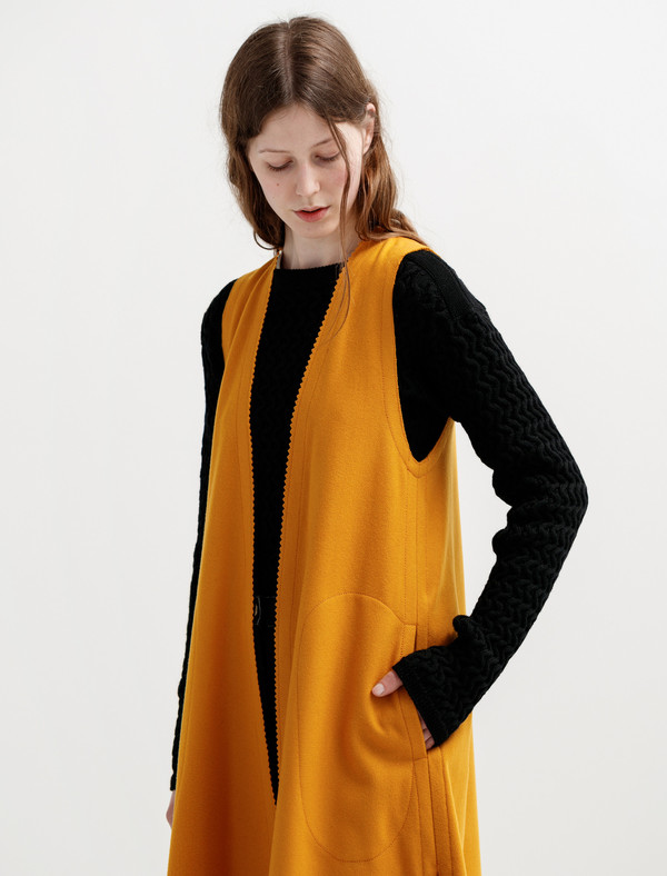 Lemaire Sleeveless Wrapover Dress Saffron Lemaire Sleeveless Wrapover Dress Saffron