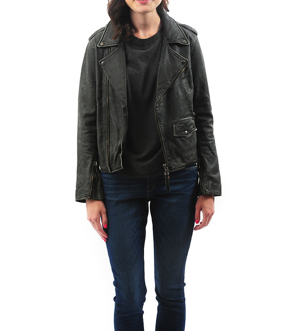 Lot 78 Distressed Leather Biker Jacket Lot 78 Distressed Leather Biker Jacket