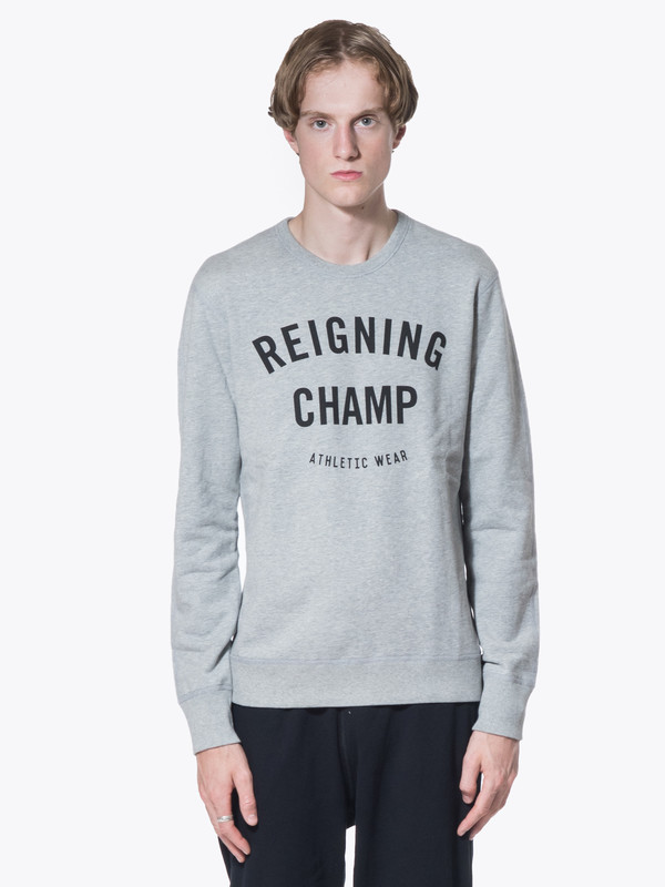 Reigning Champ Knit Mid Wt Terry Gym Logo LS Crew Neck Reigning Champ Knit Mid Wt Terry Gym Logo LS Crew Neck