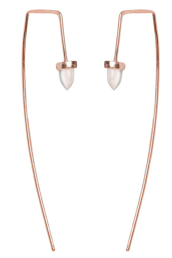 Bing Bang NYC Long Gemstone Bullet Threader in Rose Quartz Bing Bang NYC Long Gemstone Bullet Threader in Rose Quartz