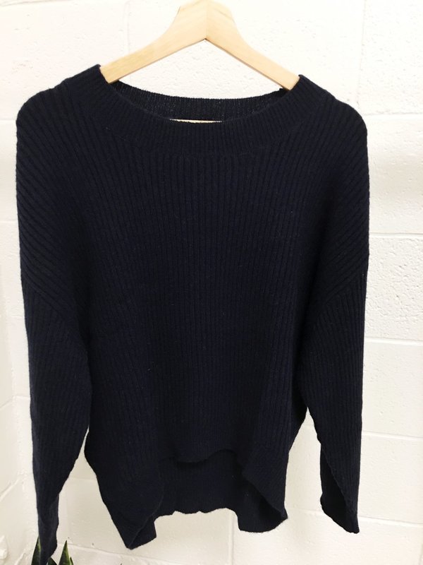 Just Female Corn Knit Sweater - Navy Just Female Corn Knit Sweater - Navy