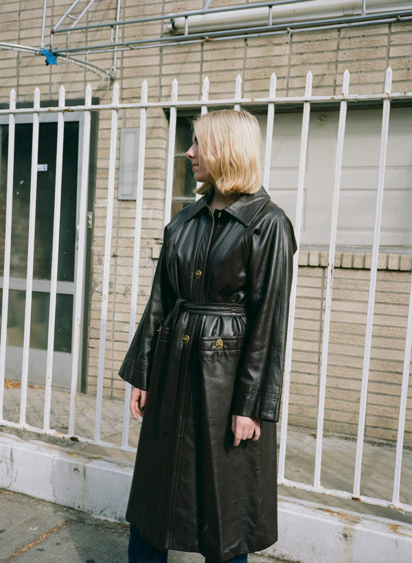 Narro Vintage Leather Trench Coat Narro Vintage Leather Trench Coat