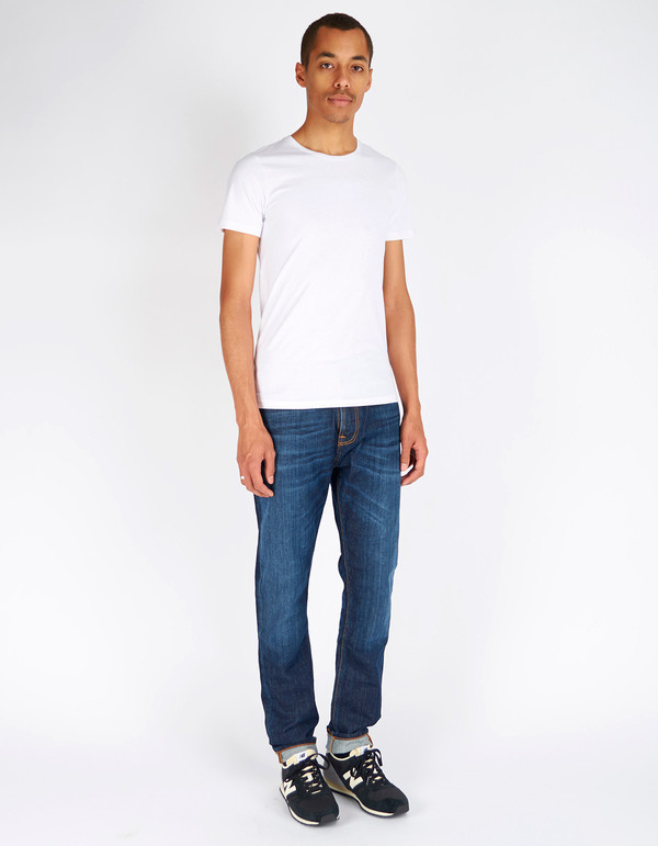 Men's Nudie Brute Knut Blue Swede Washed Indigo Men's Nudie Brute Knut Blue Swede Washed Indigo