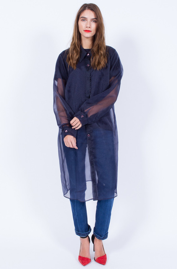 NAVY SHEER JACKET (ONE SIZE) NAVY SHEER JACKET (ONE SIZE)
