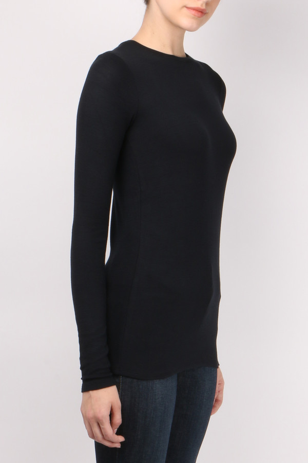 ATM Long Sleeve Rib Crew Black ATM Long Sleeve Rib Crew Black