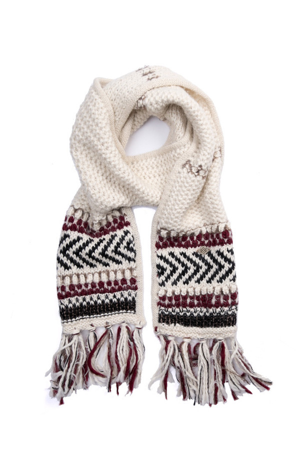 EMILIME Hola Scarf White Burgundy EMILIME Hola Scarf White Burgundy